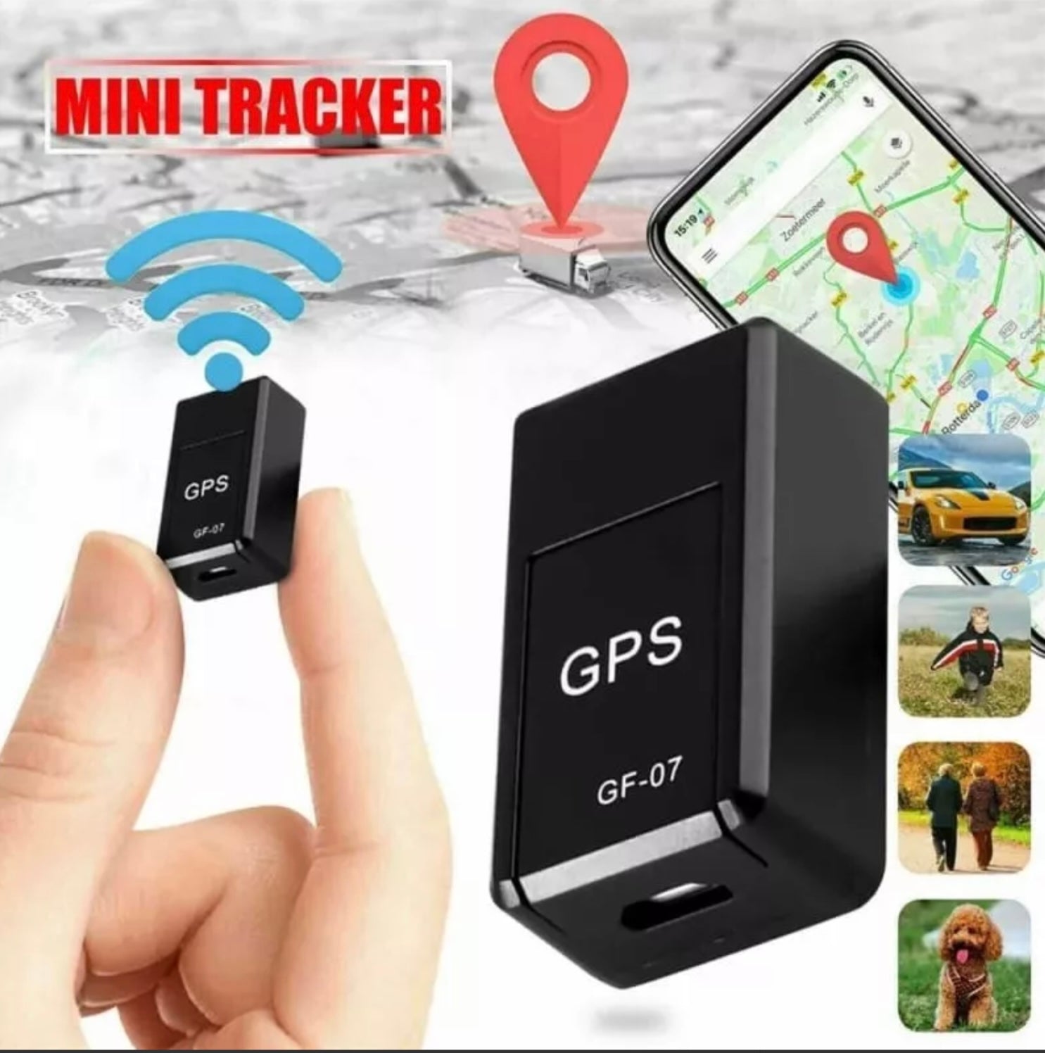 GPS Tracker Mini Tiempo real Oculto Espía Vehículos Dispositivos de Rastreo de Niños Magnético